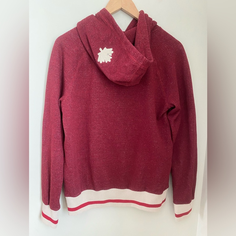Roots Cabin Collection Original Pullover Hoodie XS Maroon Canadian Cozy Fall - Picture 5 of 11